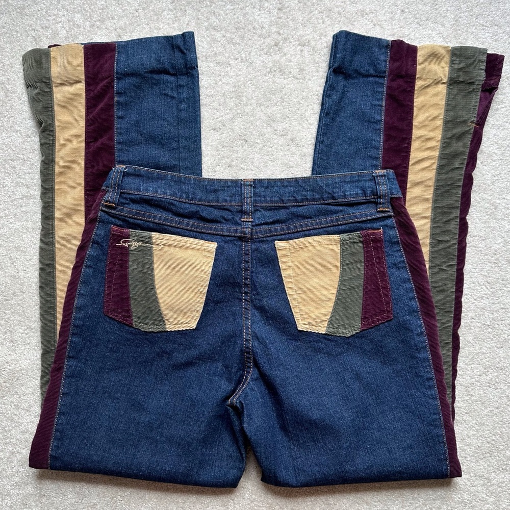 FUBU Denim Jeans With Corduroy Accents